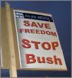Save Freedom, Stop Bush placard on Nov 20 demo