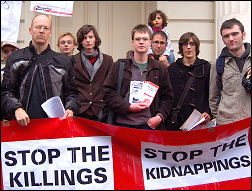 The Socialist Party protests outside the Sri Lankan embassy
