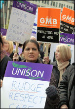 Birmingham Council workers on strike, April 24, photo S. O Neill