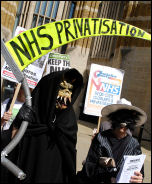 Protest on the 60th anniversary of the NHS, photo Paul Mattsson