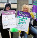 Unison protest in Huddersfield, photo Huddersfield SP