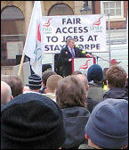 After a mass picket at Staythorpe power station contruction workers marched into Newark town centre After a mass picket at Staythorpe power station contruction workers marched into Newark town centre