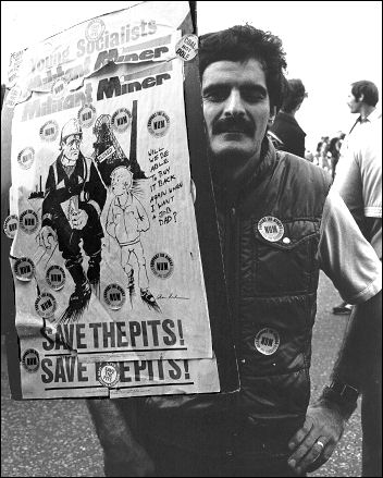 Miner lobbying the TUC during the miners