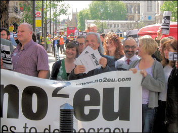 No2EU candidates and supporters, including many Socialist Party members, launch the No2EU manifesto, photo D Carr