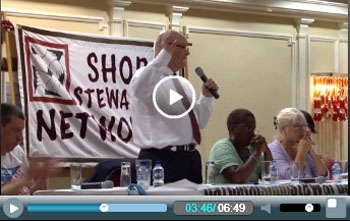 Steve Gillan, Priosn Officers Association, speaking at the NSSN lobby of the TUC 2012