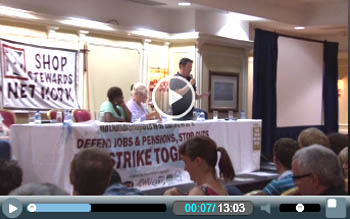 Rob Williams speaking at the NSSN lobby of the TUC 2012