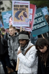 Students on the NUS national demonstration 12 November against the government attacks on university education, photo Paul Mattsson