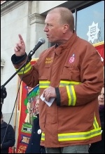 Matt Wrack, FBU geneal secretary,London lobby of fire authority, 21 January 2013, photo Neil Cafferky Matt Wrack, FBU geneal secretary,London lobby of fire authority, 21 January 2013, photo Neil Cafferky