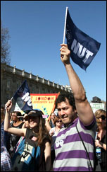 NUT and UCU strike action in London on 28 March 2012 , photo by Senan NUT and UCU strike action in London on 28 March 2012 , photo by Senan