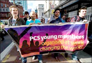PCS Young Members Network lobby the TUC, photo Paul Mattsson PCS Young Members Network lobby the TUC, photo Paul Mattsson