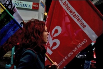 Xekinima (CWI Greece) are participating in the elections and other struggles,  photo Ged Travers  