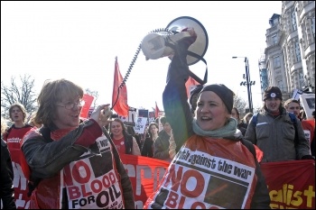 Socialist Party members actively campaigned against the war on Iraq, photo by Socialist Party