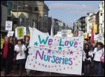 Brighton trades Council demonstration against cuts, led by the save Our Nursery campaign, photo P. Knight