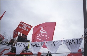 British Airways cabin crew strikers on the picket line , photo Paul Mattsson British Airways cabin crew strikers on the picket line , photo Paul Mattsson