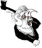 Mad Axe Woman Margaret Thatcher. Cartoon by Alan Hardman Mad Axe Woman Margaret Thatcher. Cartoon by Alan Hardman