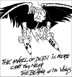George Bush: the angel of death is here - can't you hear the beating of it's wings, photo by Alan Hardman George Bush: the angel of death is here - can't you hear the beating of it's wings, photo by Alan Hardman