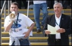 Socialist Party member Rob Williams and Tony Woodley, Unite joint general secretary,  speak at a rally for Viseton workers at Unite conference 2010, photo Mike Gard