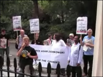 Protest outside the Bolivian embassy