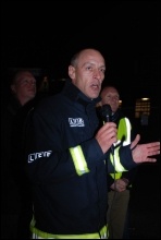 FBU executive council member Ian Leahair addresses firefighters picketing the scabs employed by AssetCo, photo Suzanne Beishon FBU executive council member Ian Leahair addresses firefighters picketing the scabs employed by AssetCo, photo Suzanne Beishon