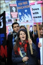 Massive student demo in London called by the NUS expresses anger against cuts, photo T.U. Senan