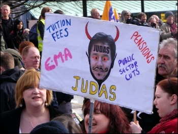 5000 people protested in Sheffield outside the Liberal Democrats' spring conference, photo Robbie Faulds 5000 people protested in Sheffield outside the Liberal Democrats' spring conference, photo Robbie Faulds