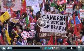 Half a million march through central London against the ConDem cuts on TUC demonstration, photo Socialist Party Half a million march through central London against the ConDem cuts on TUC demonstration, photo Socialist Party
