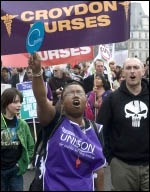 Nurses demonstrated in their thousands on the half-million strong TUC demo 26 March 2011, photo by Paul Mattsson