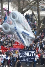 Members of the teachers' union NUT on the 26 March TUC demonstration, photo Suzanne Beishon