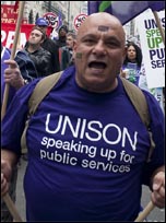 Unison members on the 26th March TUC demonstration, photo Paul Mattsson