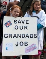 10,000 marched against job cuts on Saturday 23 July in the biggest demonstration in Derby for decades, backed by the RMT and other unions, photo Paul Mattsson