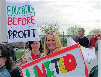 Cardiff parents beat council cuts in 2006, photo Socialist Party Wales Cardiff parents beat council cuts in 2006, photo Socialist Party Wales