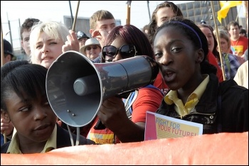 Youth Fight for Jobs demo April 2009, photo Paul Mattsson