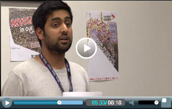 Vik Chechi speaking at a London Socialist Party meeting