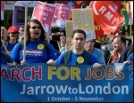 The Jarrow March 2011 is building support everywhere it goes, photo Paul Mattsson The Jarrow March 2011 is building support everywhere it goes, photo Paul Mattsson