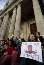 Anti-capitalist protest outside St Pauls in London following the Wall Street protests - We are the 99%, photo Paul Mattsson