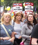 Manchester: 30 June coordinated strike action by the PCS civil service union and NUT, ATL and UCU teaching unions , photo Hugh Caffrey