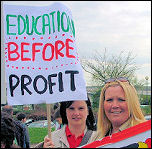 Cardiff parents beat council cuts in 2006. Picture: Socialist Party Wales