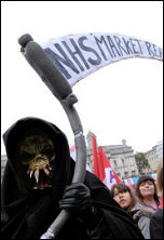 The grim reaper - NHS market reforms, photo Paul Mattsson