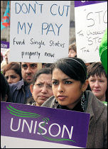 Birmingham council workers strike on 5 February 2008, photo S O Neill