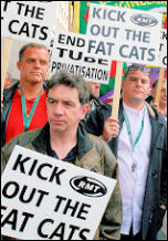 RMT protest against the fat-cats, photo Paul Mattsson