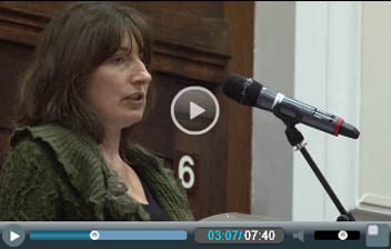 Sharon MacLean spoke of her experience as an Occupy St Paul's participant at Socialism 2011, photo Socialist Party Sharon MacLean spoke of her experience as an Occupy St Paul's participant at Socialism 2011, photo Socialist Party