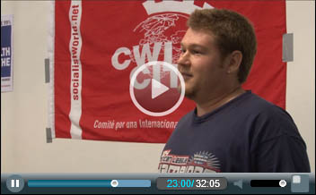 Bryan Koulouris, from Socialist Alternative, photo  Socialist Party