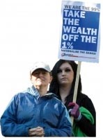 We are the 99% - Take the wealth off the 1% - Socialist Party placard, photo by Paul Mattsson 