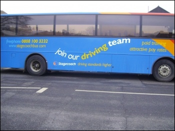 Picket line at Stagecoach, Rotherham depot 8.2.12 , photo by Alistair Tice Picket line at Stagecoach, Rotherham depot 8.2.12 , photo by Alistair Tice