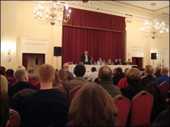 Liverpool TUSC rally, Adelphi Hotel, 26.4.12, photo by Harry Smith