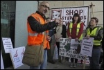 Onay Kasab speaking to Greenwich library workers on strike against privatisation, 27.4.12, photo Paul Mattsson Onay Kasab speaking to Greenwich library workers on strike against privatisation, 27.4.12, photo Paul Mattsson