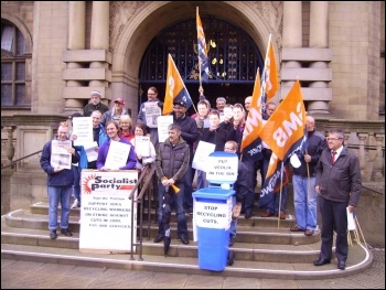 Sheffield recycling workers lobby council, 13th June 2012, photo by Alistair Tice