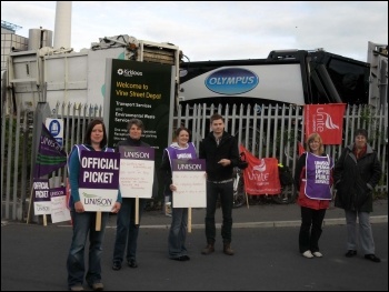 Kirklees council admin workers' strike, 12-14 June 2012, photo by Huddersfield SP