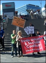 TUSC campaigning at the Olympic Park during the London Assembly elections 2012, photo London Socialist Party TUSC campaigning at the Olympic Park during the London Assembly elections 2012, photo London Socialist Party