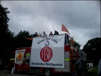 Firefighters' strike in Essex, 18.7.12, photo by Dave Murray Firefighters' strike in Essex, 18.7.12, photo by Dave Murray